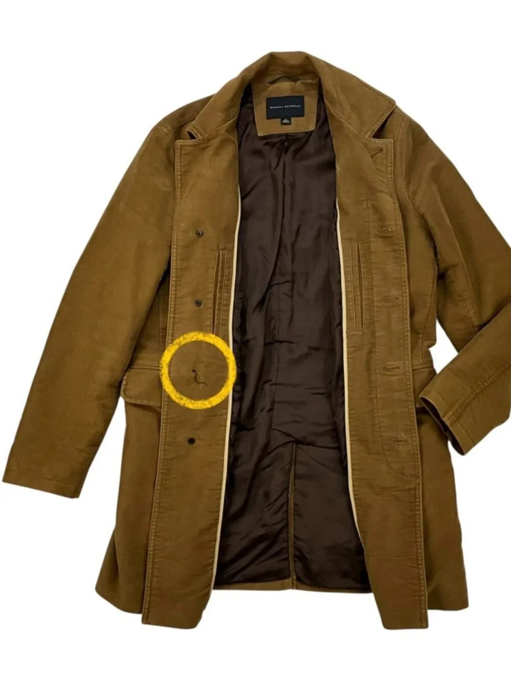Banana Republic Mens Moleskin Car Coat S Brown Fall Fashion